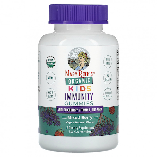 MaryRuth Organics, Organic Kids, жевательные мармеладки для иммунитета с бузиной, витамином С и цинком, ягодное ассорти, 60 жевательных таблеток #1