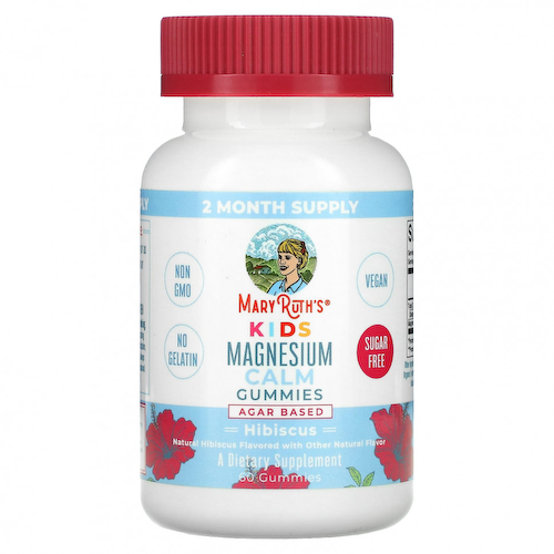 MaryRuth Organics, Успокаивающие жевательные таблетки с магнием, для детей, гибискус, 60 жевательных таблеток #1