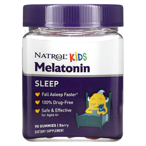 Natrol, Kids, мелатонин, для детей от 4 лет, ягодный вкус, 90 жевательных конфет #1