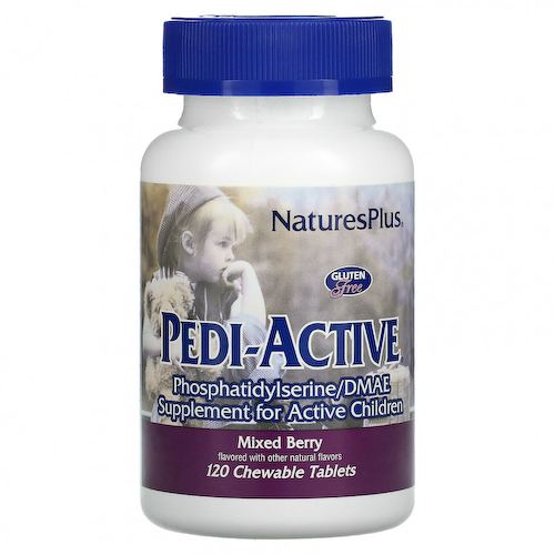 NaturesPlus, Pedi-Active, добавка для активных детей, ягодное ассорти, 120 жевательных таблеток #1