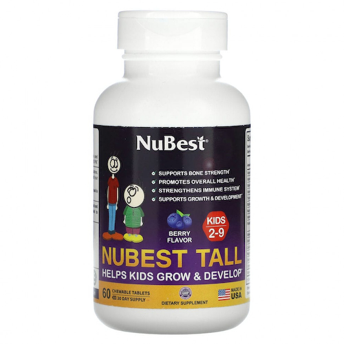 NuBest, Tall, для детей от 2 до 9 лет, ягодный, 60 жевательных таблеток #1