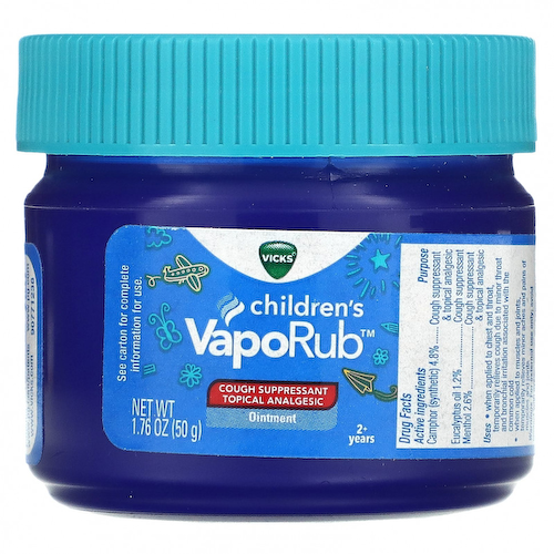 Vicks, VapoRub для детей, мазь, от кашля, для детей от 2 лет, 50 г (1,76 унции) #1