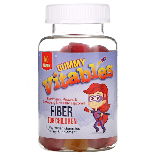 Vitables, Жевательная клетчатка для детей, без желатина, вкус фруктового ассорти, 60 вегетарианских жевательных таблеток #1