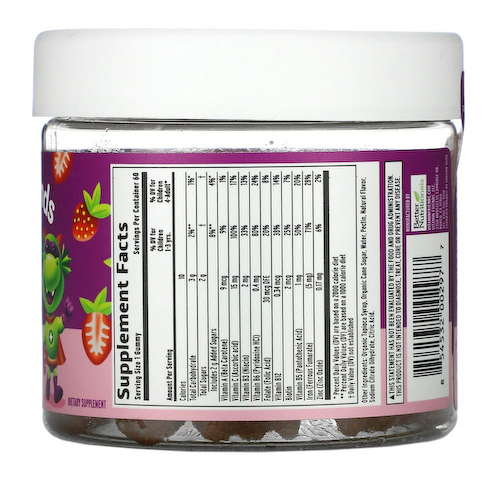 Vitamin Friends, веганские жевательные таблетки с железом, со вкусом клубники, 60 жевательных таблеток с пектином #1