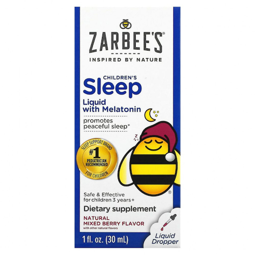 Zarbee's, снотворное для детей, в жидкой форме с мелатонином, натуральный ягодный вкус, 30 мл (1 жидк. унция) #1