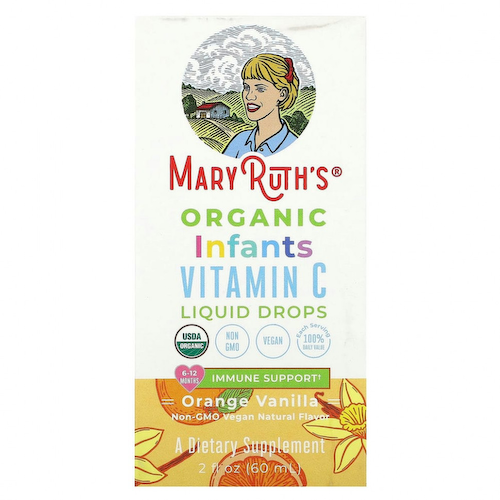 MaryRuth Organics, Жидкие капли с витамином C для младенцев, 0–12 месяцев, апельсин и ваниль, 60 мл (2 жидк. Унции) #1