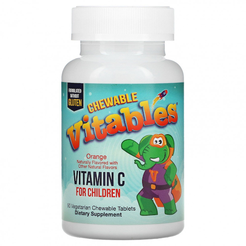 Vitables, жевательный витамин C для детей, со вкусом апельсина, 90 вегетарианских таблеток #1