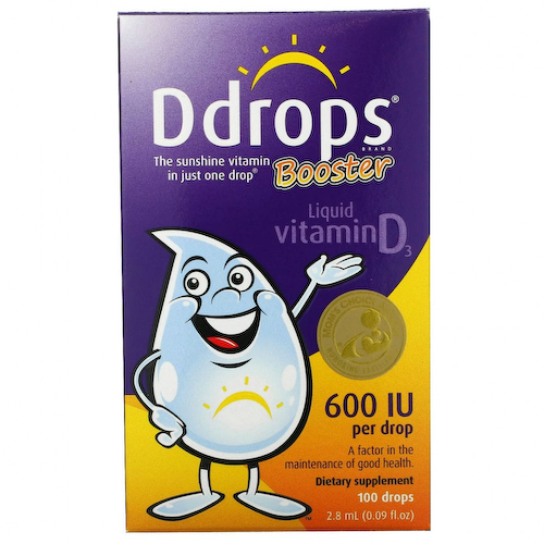 Ddrops, Booster, улучшенный жидкий витамин D3, 600 МЕ, 2,8 мл (0,09 жидк. унций) #1