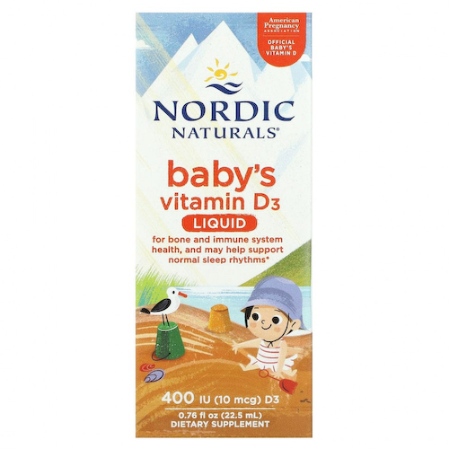 Nordic Naturals, Детский витамин D3, жидкий, 10 мкг (400 МЕ), 22,5 мл (0,76 жидк. Унции) #1