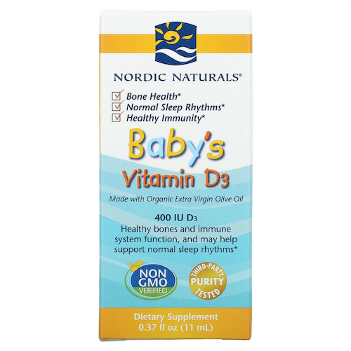 Nordic Naturals, витамин D3 в каплях, для детей, 400 МЕ, 11 мл (0,37 жидк. унции) #1