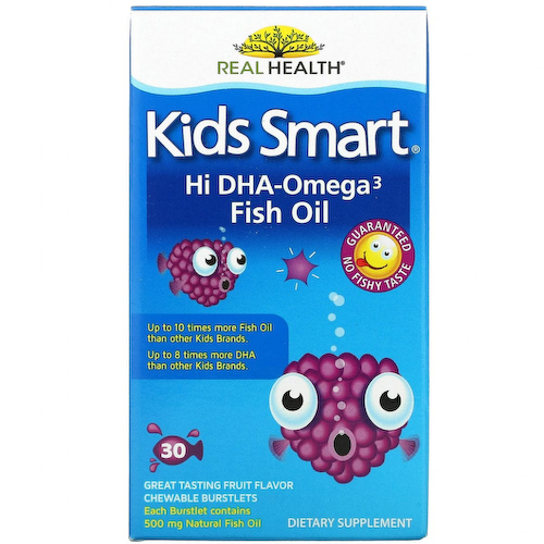 Bioglan, Kids Smart, рыбий жир с высоким содержанием омега-3 и ДГК, великолепный фруктовый вкус, 30 жевательных капсул, лопающихся во рту #1