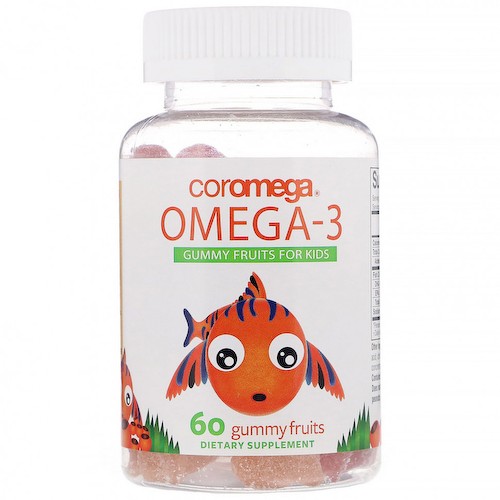 Coromega, Омега-3, фруктовые жевательные конфеты для детей, 60 жевательных конфет #1