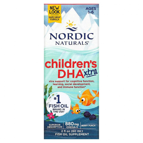 Nordic Naturals, Children's DHA Xtra, для детей возрастом 1–6 лет, вкус ягодного пунша, 880 мг, 60 мл (2 жидк. унции) #1