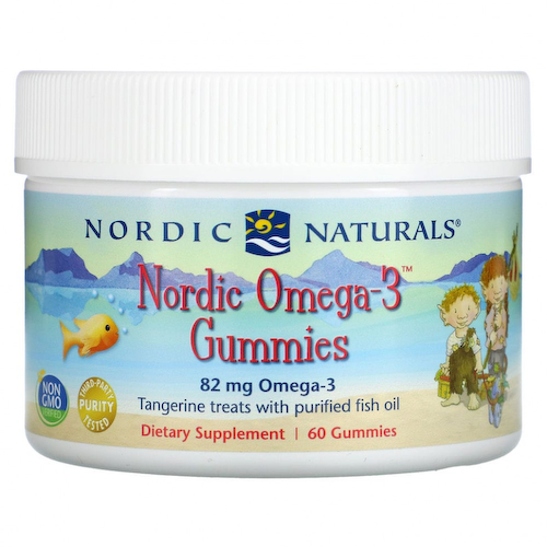 Nordic Naturals, Жевательные конфеты Nordic Omega-3 со вкусом мандарина, 82 мг, 60 жевательных конфет #1