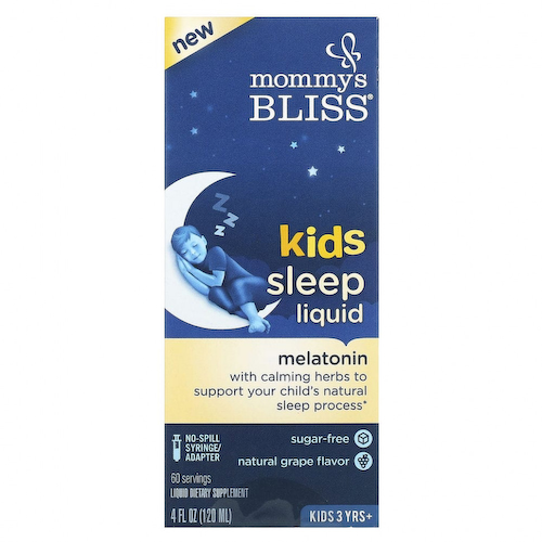 Mommy's Bliss, Kids, жидкое средство для сна, мелатонин, для детей от 3 лет, со вкусом винограда, 120 мл (4 жидк. унции) #1