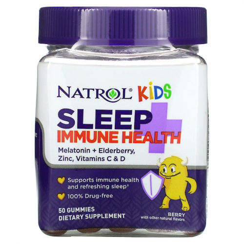 Natrol, Kids, Sleep + Immune Health, Berry, 50 жевательных таблеток #1