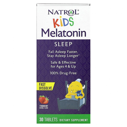 Natrol, Мелатонин, быстро растворяющийся, для детей, для детей от 4 лет, со вкусом клубники, 30 таблеток #1