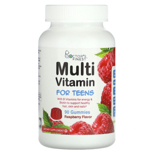 Doctor's Finest, Мультивитамины для подростков, малина, 90 жевательных таблеток #1