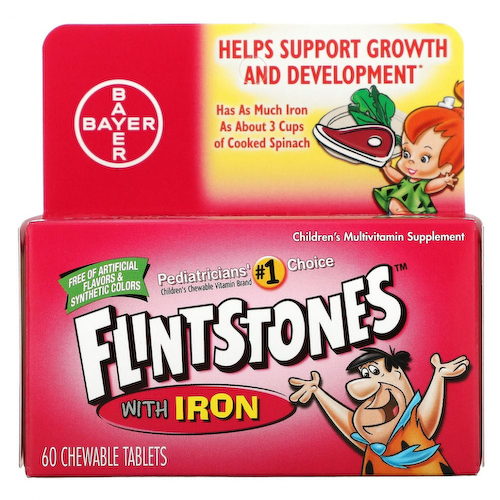Flintstones, Детский поливитамин с железом, фруктовые вкусы, 60 жевательных таблеток #1