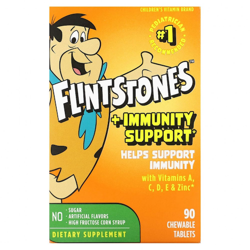 Flintstones, Мультивитамины для детей, плюс поддержка иммунитета, 90 жевательных таблеток #1