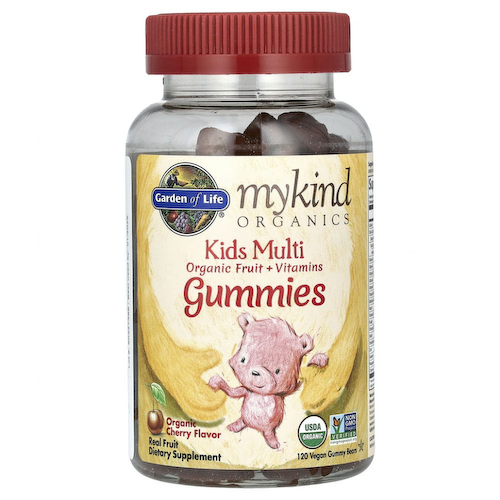 Garden of Life, MyKind Organics, детский мультивитамин, органический ароматизатор со вкусом вишни, 120 веганских жевательных конфет в форме мишек #1
