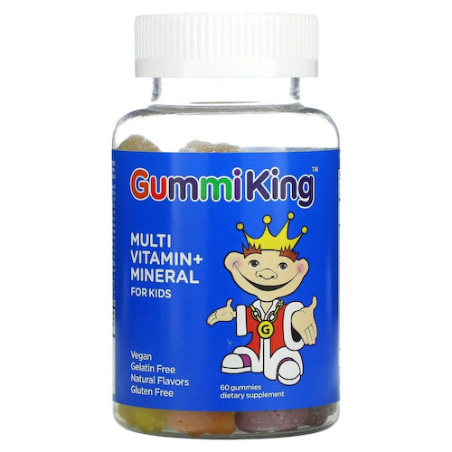 GummiKing, мультивитамины и микроэлементы для детей, со вкусом клубники, апельсина, лимона, винограда, вишни и грейпфрута, 60 жевательных таблеток #1