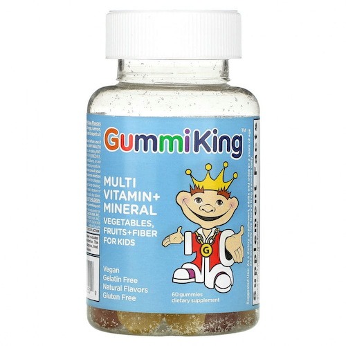 GummiKing, мультивитамины и микроэлементы, овощи, фрукты и клетчатка для детей, 60 жевательных таблеток #1