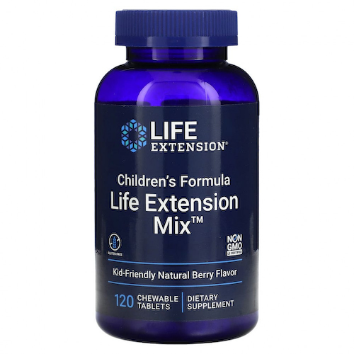 Life Extension, Life Extension Mix, детская добавка, с натуральным ягодным вкусом, 120 жевательных таблеток #1