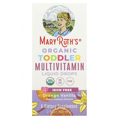 MaryRuth Organics, Органические мультивитаминные жидкие капли для малышей, для детей от 1 до 3 лет, с апельсином и ванилью, 60 мл (2 жидк. Унции) #1