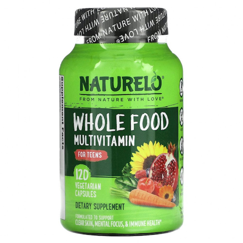 NATURELO, Мультивитамины из цельных продуктов для подростков, 120 вегетарианских капсул #1