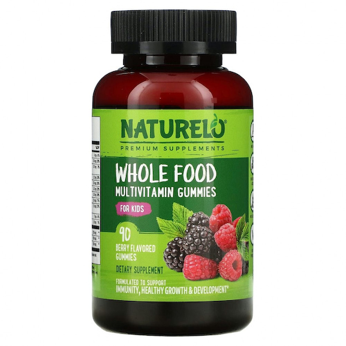 NATURELO, цельнопищевые мультивитаминные жевательные мармеладки для детей, ягодный вкус, 90 шт. #1