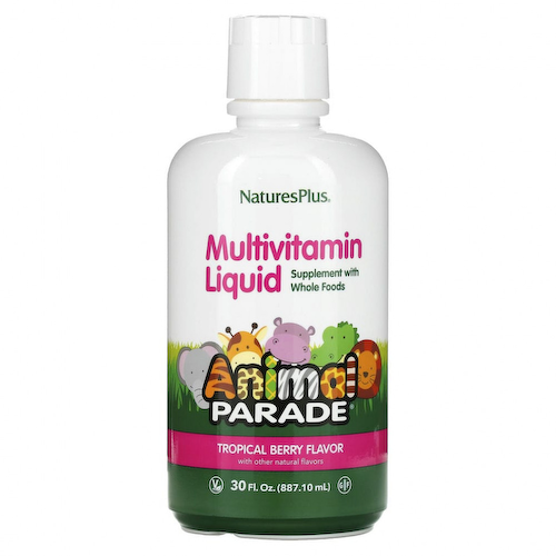 NaturesPlus, Source of Life, детский жидкий мультивитамин Animal Parade с натуральным вкусом тропических ягод, 887,10 мл (30 жидких унций) #1