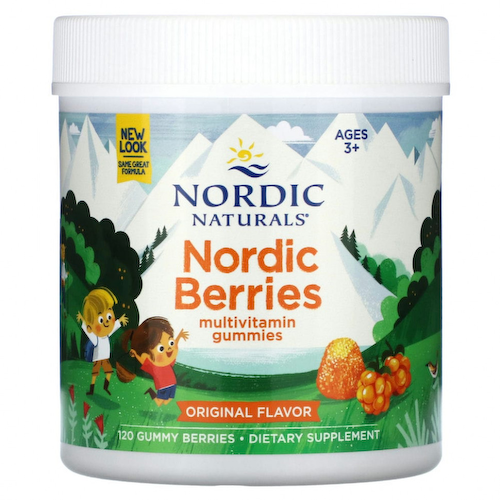 Nordic Naturals, Nordic Berries, мультивитаминные жевательные конфеты, оригинальный вкус, 120 ягод-жевательных конфет #1