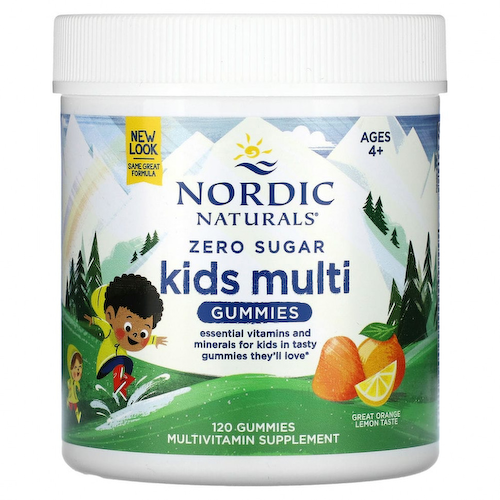 Nordic Naturals, жевательные мультивитамины для детей без сахара, со вкусом апельсина и лимона, 120 жевательных таблеток #1