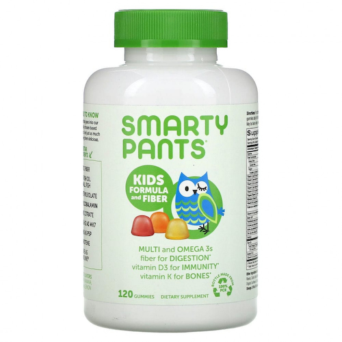 SmartyPants, формула для детей с клетчаткой, со вкусом клубники и банана, апельсина и лимона, 120 жевательных конфет #1
