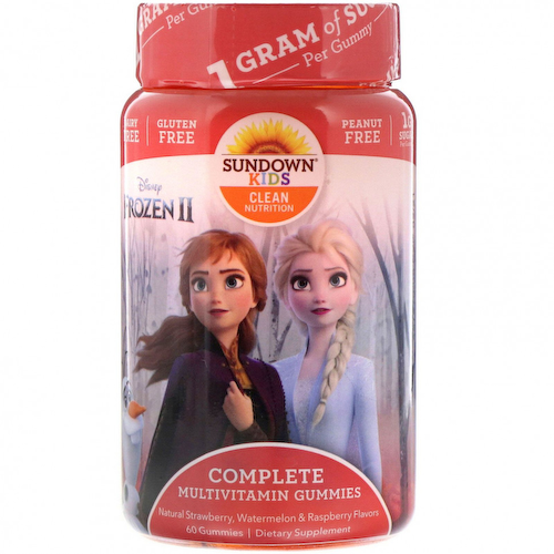 Sundown Naturals Kids, Жевательные конфеты с мультивитаминами, «Холодное сердце 2» Disney, со вкусом клубники, арбуза и малины, 60 жевательных конфет #1
