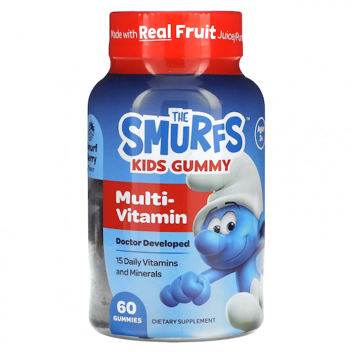 The Smurfs, жевательные мультивитамины, для детей от 3 лет, ягодный вкус, 60 жевательных конфет #1