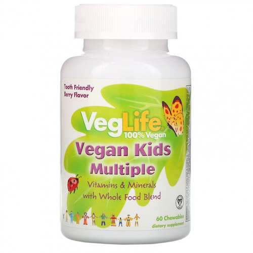 VegLife, Мультивитамины для детей растительного происхождения, вкус ягод, 60 жевательных таблеток #1