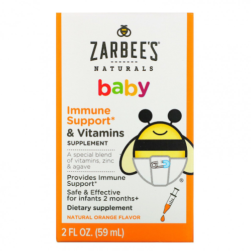 Zarbee's, Детская добавка с витаминами для укрепления иммунитета, с натуральным апельсиновым вкусом, 59 мл (2 жидк. унции) #1
