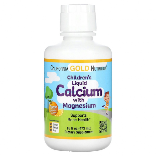 California Gold Nutrition, Жидкий кальций для детей с магнием, апельсин, 473 мл (16 жидк. Унций) #1