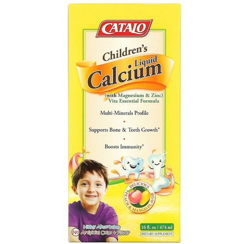 Catalo Naturals, жидкий кальций для детей с магнием и цинком, персик и манго 474 мл (16 жидк. унций) #1