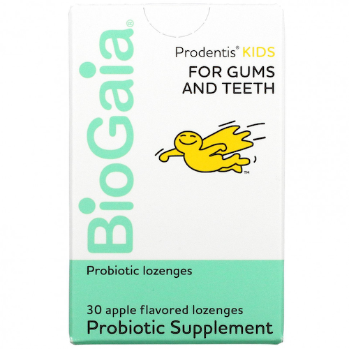 BioGaia, Prodentis, добавка для десен и зубов для детей, яблоко, 30 леденцов #1