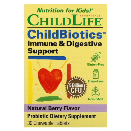 ChildLife, LiveBiotics, поддержка иммунитета и пищеварения, натуральный ягодный вкус, 5 млрд КОЕ, 30 жевательных таблеток #1