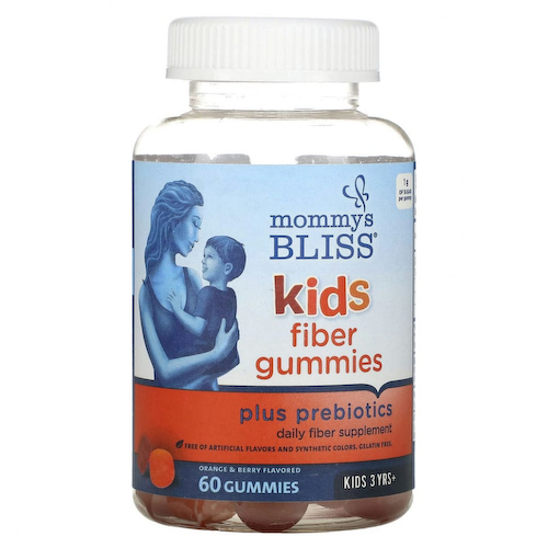 Mommy's Bliss, детские жевательные конфеты с клетчаткой и пребиотиками, для детей от 3 лет, со вкусом апельсина и ягод, 60 жевательных конфет #1