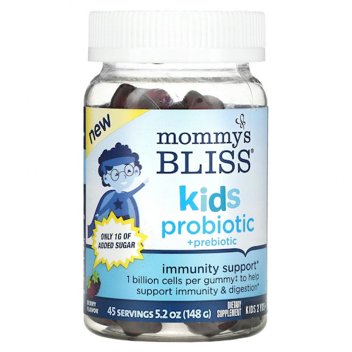 Mommy's Bliss, Детский пробиотик и пребиотик, от 2 лет, ягодный, 45 жевательных таблеток #1