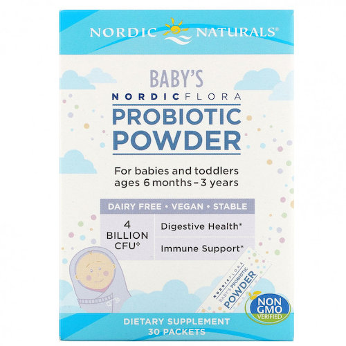 Nordic Naturals, Nordic Flora, порошок с пробиотиками для детей в возрасте от 6 месяцев до 3 лет, 4 млрд КОЕ, 30 пакетиков #1