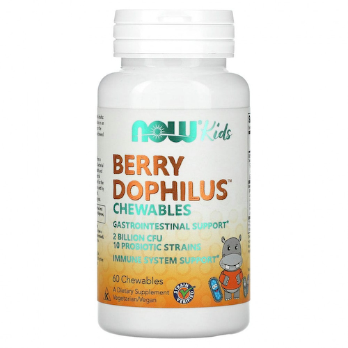 NOW Foods, Berry Dophilus, детский, 2 миллиарда, 60 жевательных таблеток #1