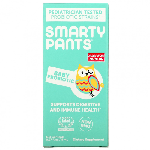 SmartyPants, Детский пробиотик, 0–24 месяца, без добавок, 8 мл (0,27 жидк. Унции) #1