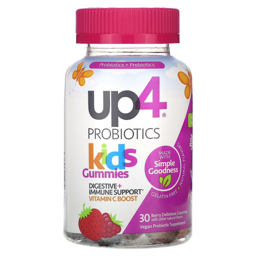 up4, Probiotics, детские жевательные мармеладки, со вкусом ягод, 30 жевательных таблеток #1