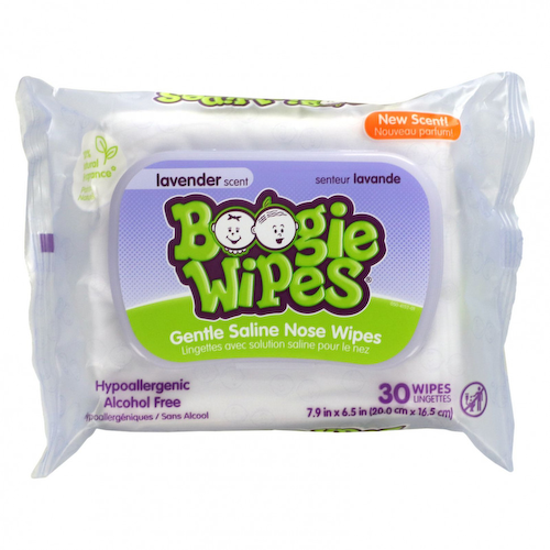 Boogie Wipes, Нежные солевые салфетки для носа, аромат лаванды, 30 салфеток #1